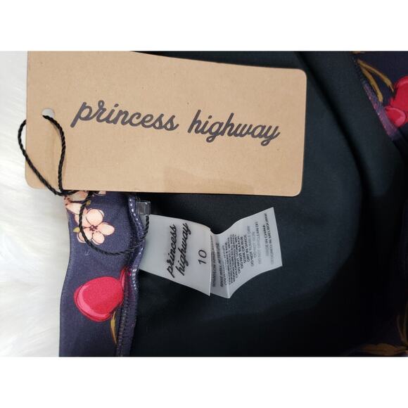 NEW ModCloth Princess Highway 10 High-Waisted Bikini Bottom Black Cherry‎ Floral - Picture 3 of 5